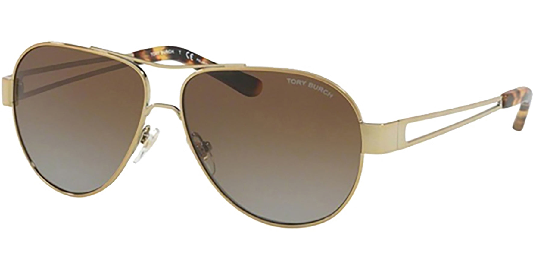 Tory Burch Polarized Gold-Tone Aviator - Eyedictive