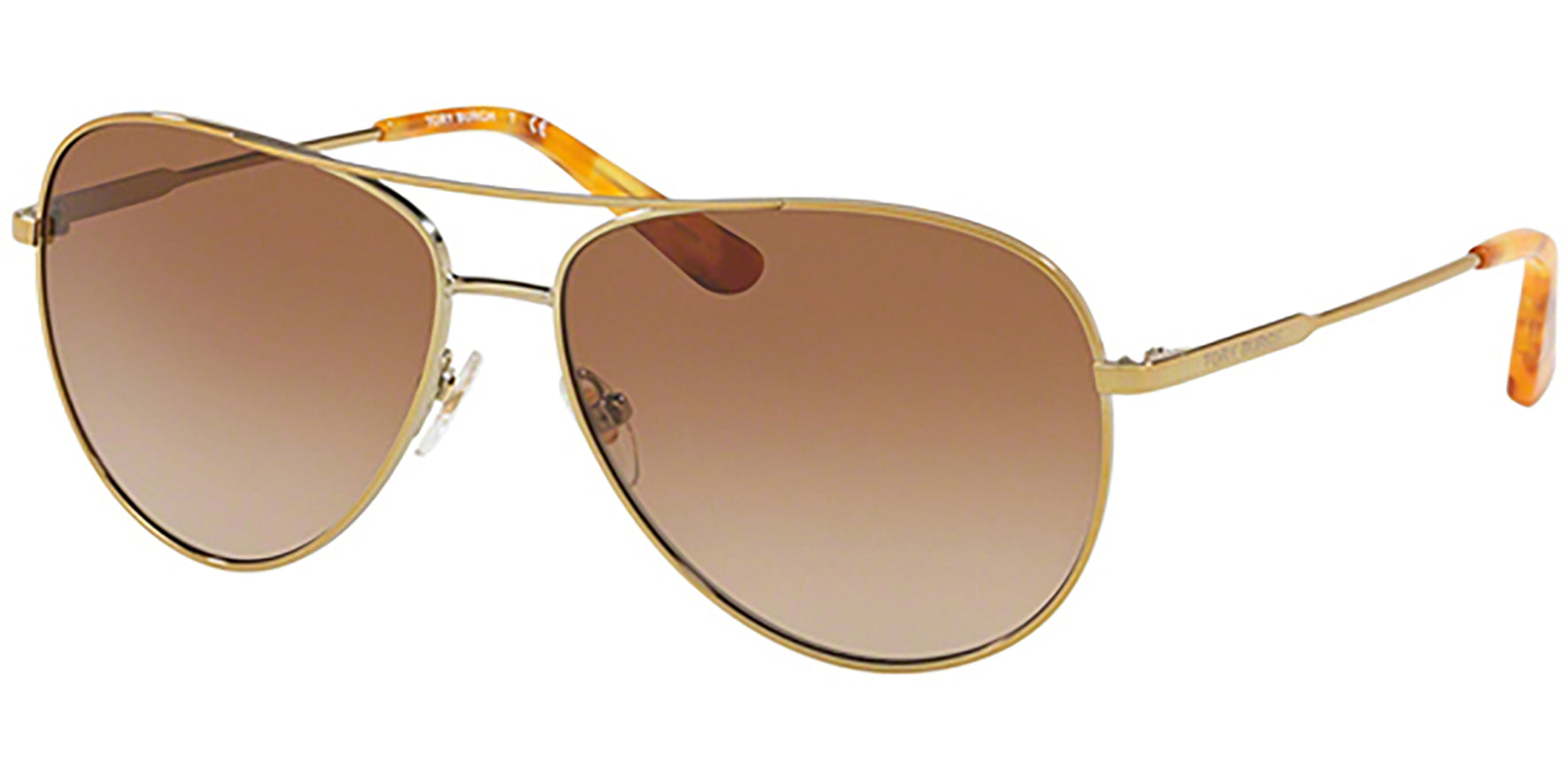 Tory Burch Gold-Tone Aviator w/ Brown Lens - Eyedictive