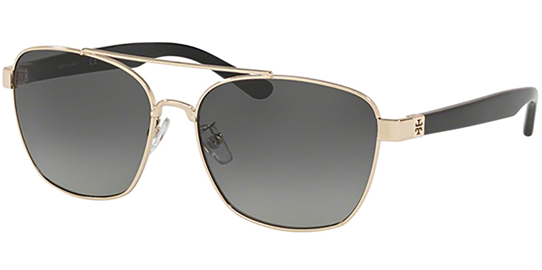 Tory Burch Light Gold-Tone Navigator w/ Grey Lens - Eyedictive