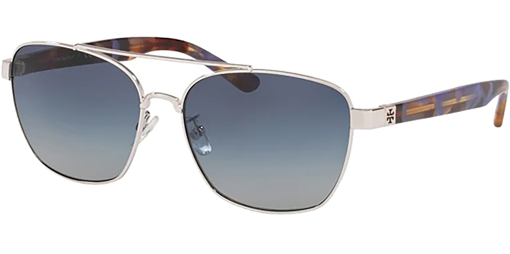 Tory Burch Silver-Tone Navigator w/ Gradient Lens - Eyedictive