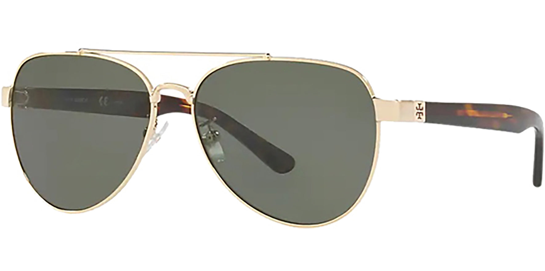 Tory Burch Polarized Shiny Light Gold-Tone Aviator - Eyedictive