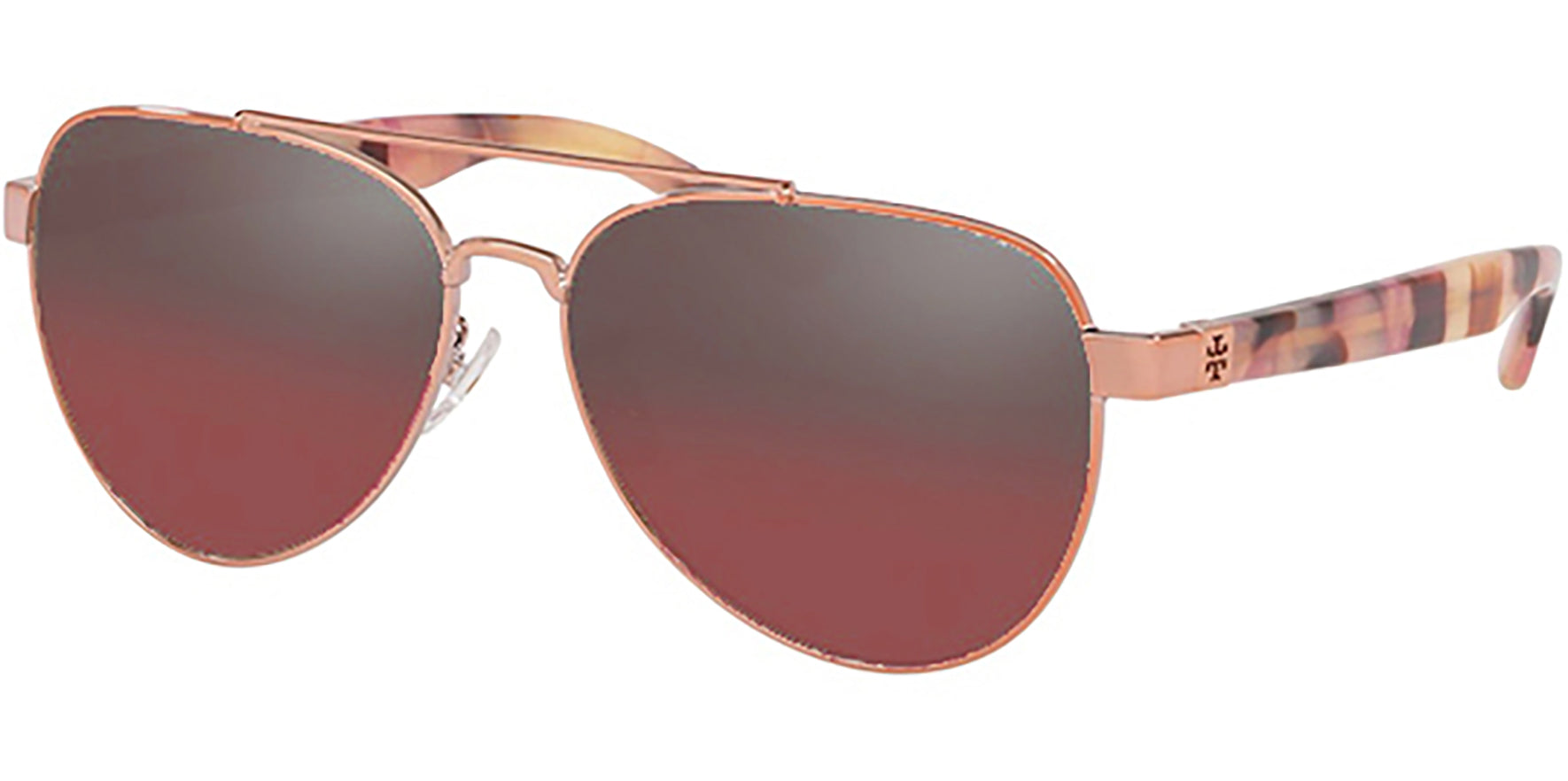 Tory Burch Shiny Rose Gold-Tone Aviator - Eyedictive