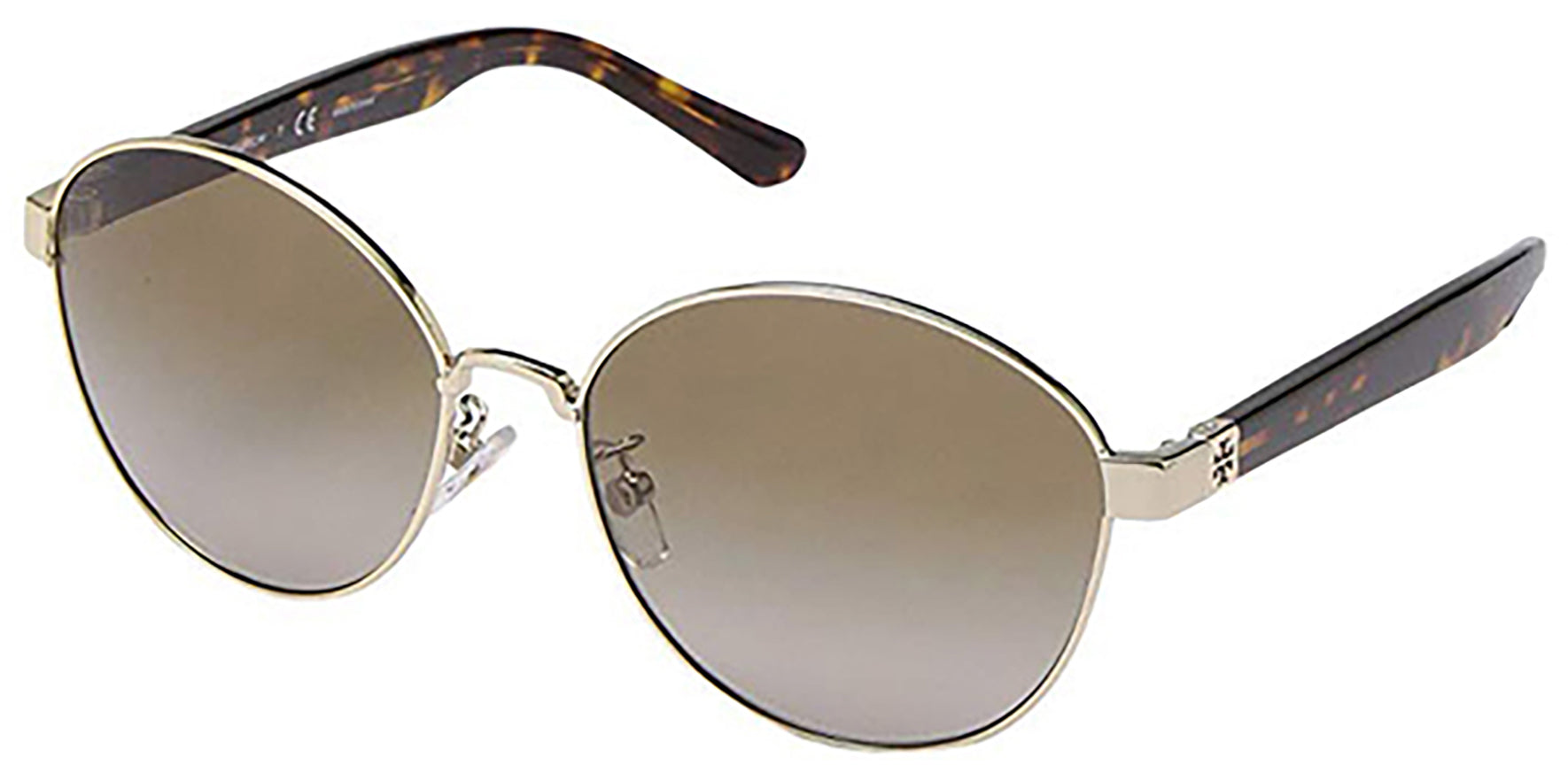 Tory Burch Light Gold-Tone/Havana Round Classic - Eyedictive