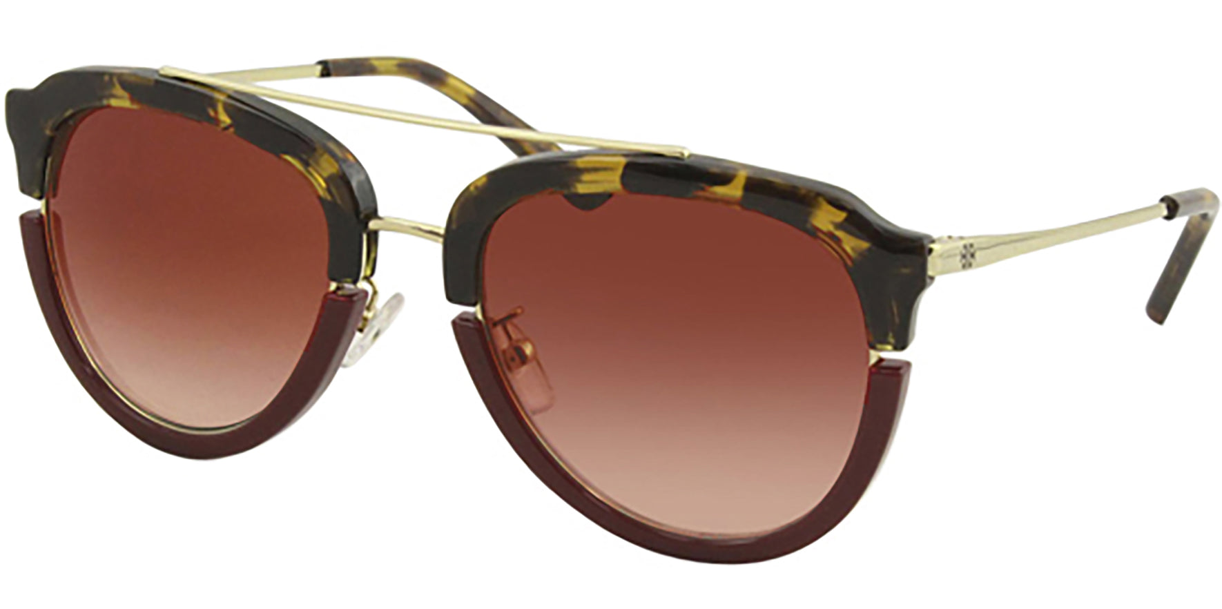 Tory Burch Dark Tortoise/Bordeaux Pilot Hybrid - Eyedictive