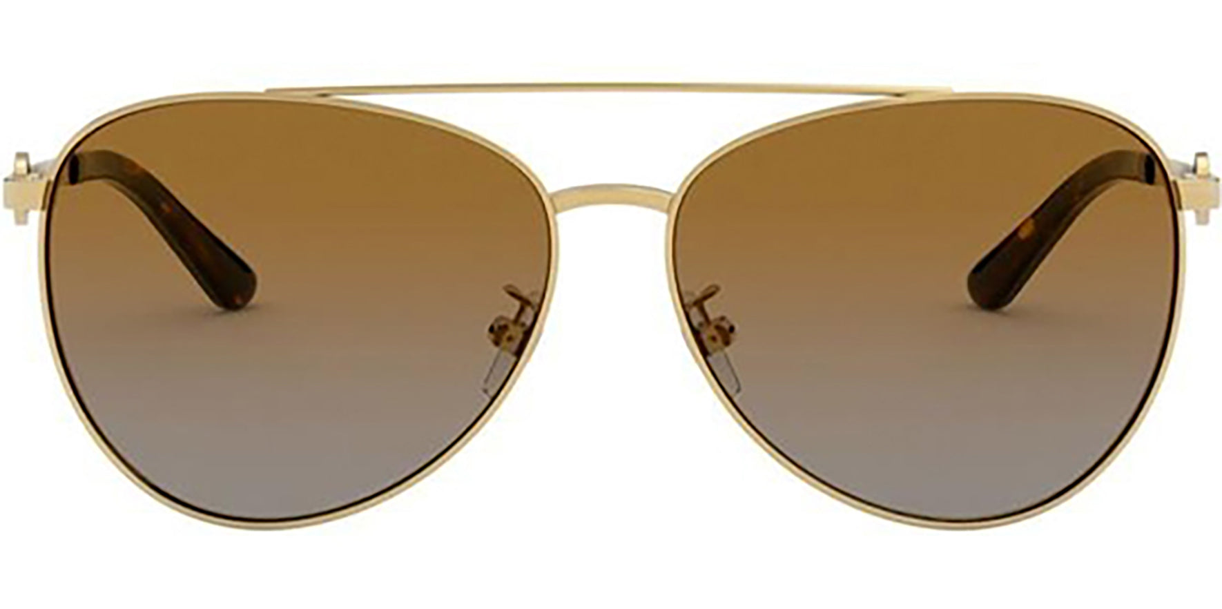 Tory Burch Polarized Shiny Gold-Tone Pilot - Eyedictive