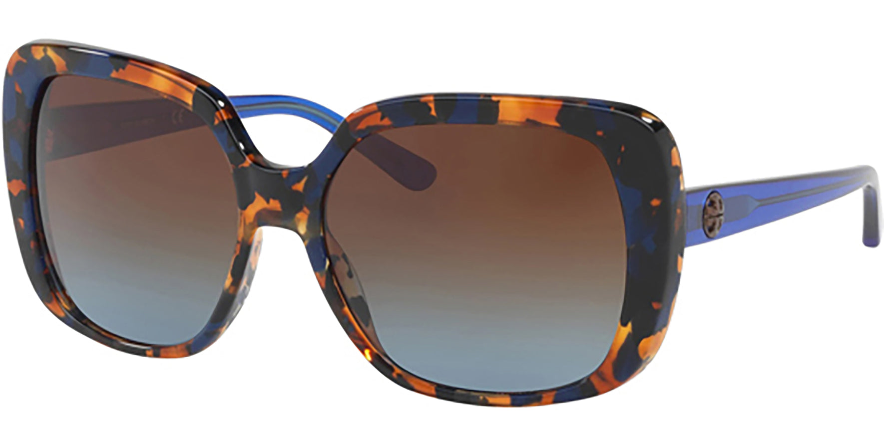 Tory Burch Blue Flake Tortoise Oversize Square - Eyedictive