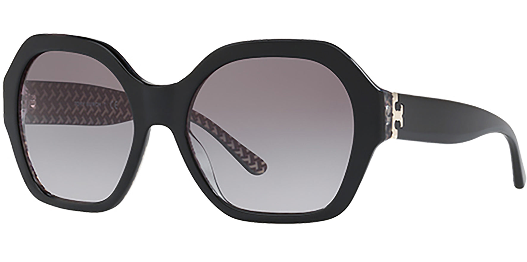 Tory Burch Black Geometric Oversize w/ Gradient Lens - Eyedictive