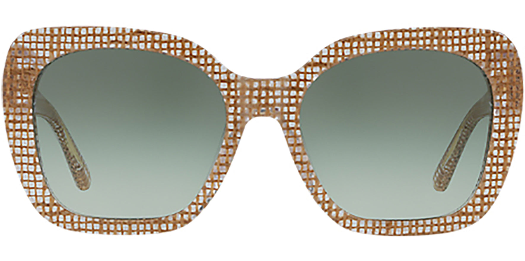 Tory Burch Crystal On Raffia Oversize Square - Eyedictive