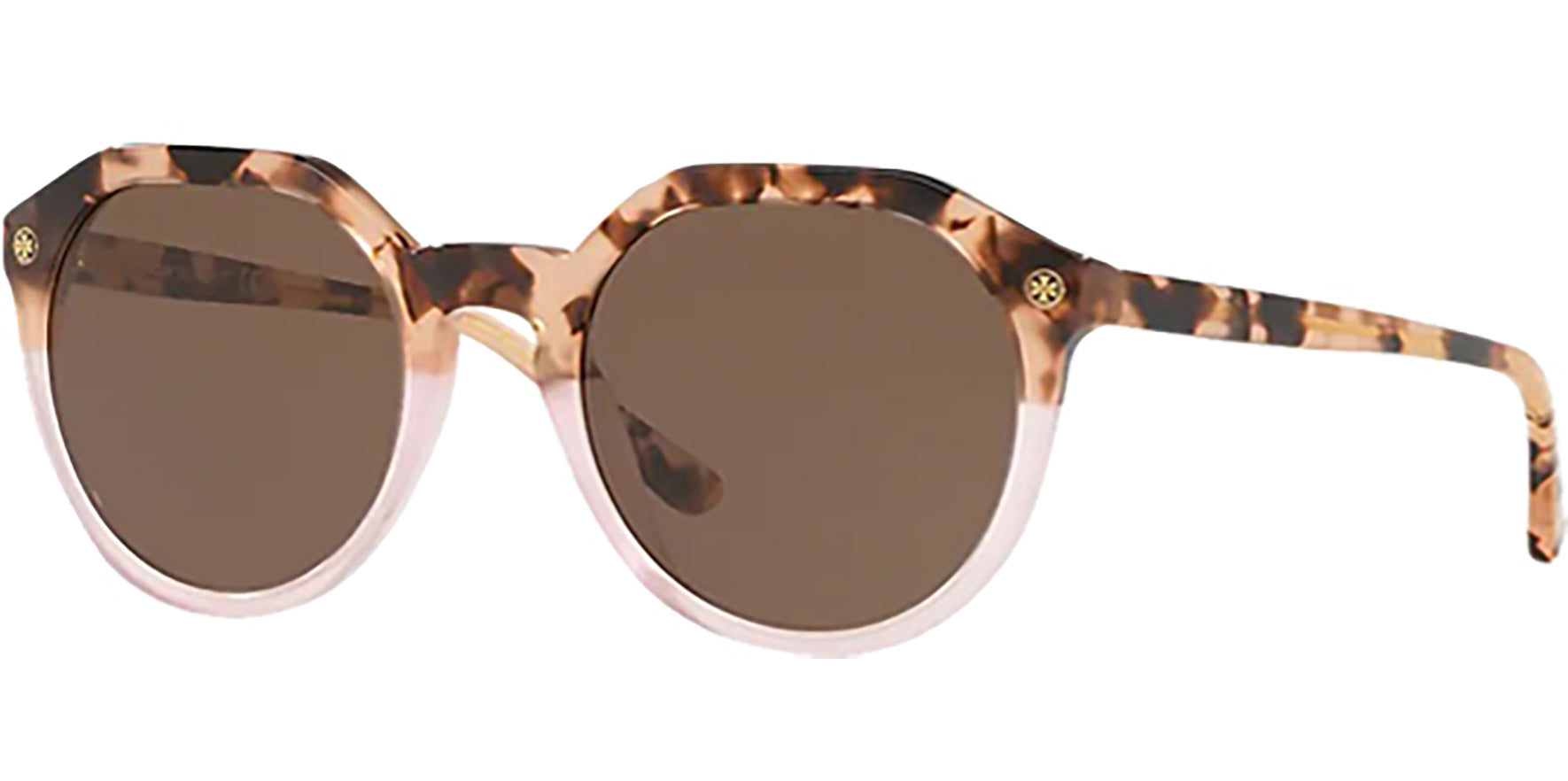 Tory Burch Blush Havana Geometric Round - Eyedictive