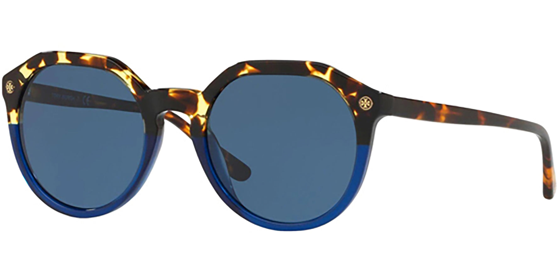 Tory Burch Blonde Havana/Blue Modern Round - Eyedictive