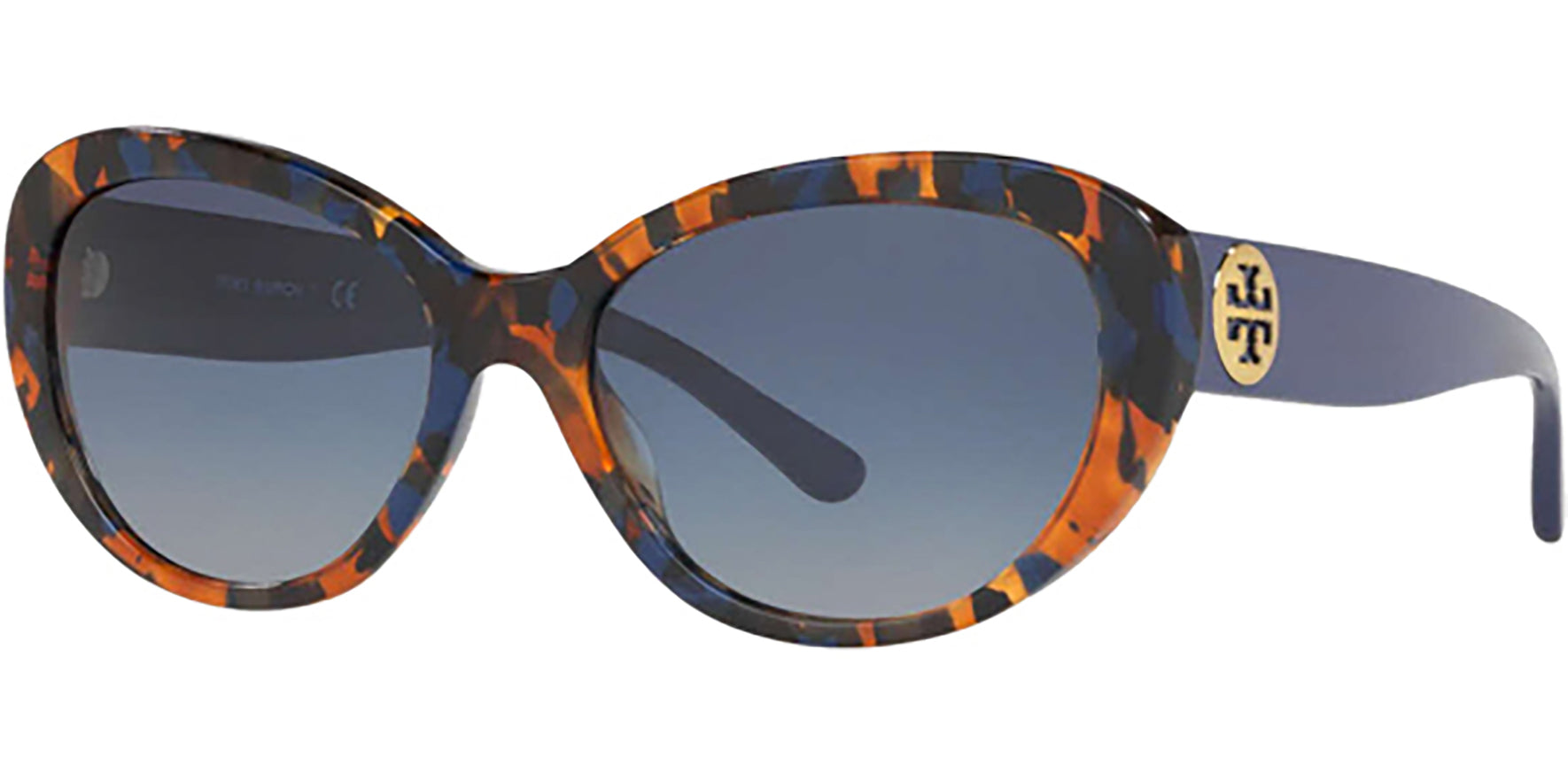 Tory Burch Blue Amber Tortoise Oval Cat Eye - Eyedictive