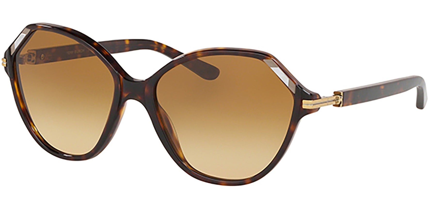 Tory Burch Tortoise Rounded Geometric w/ Gradient Lens - Eyedictive