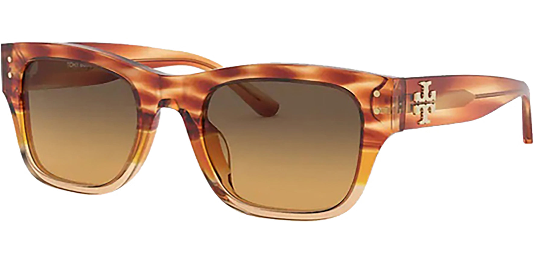 Tory Burch Amber-Brown Tortoise Square w/ Gradient Lens - Eyedictive