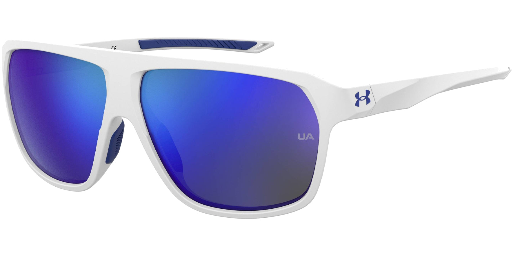 Under Armour Dominate Matte White Pilot w/ Mirror Lens - Eyedictive