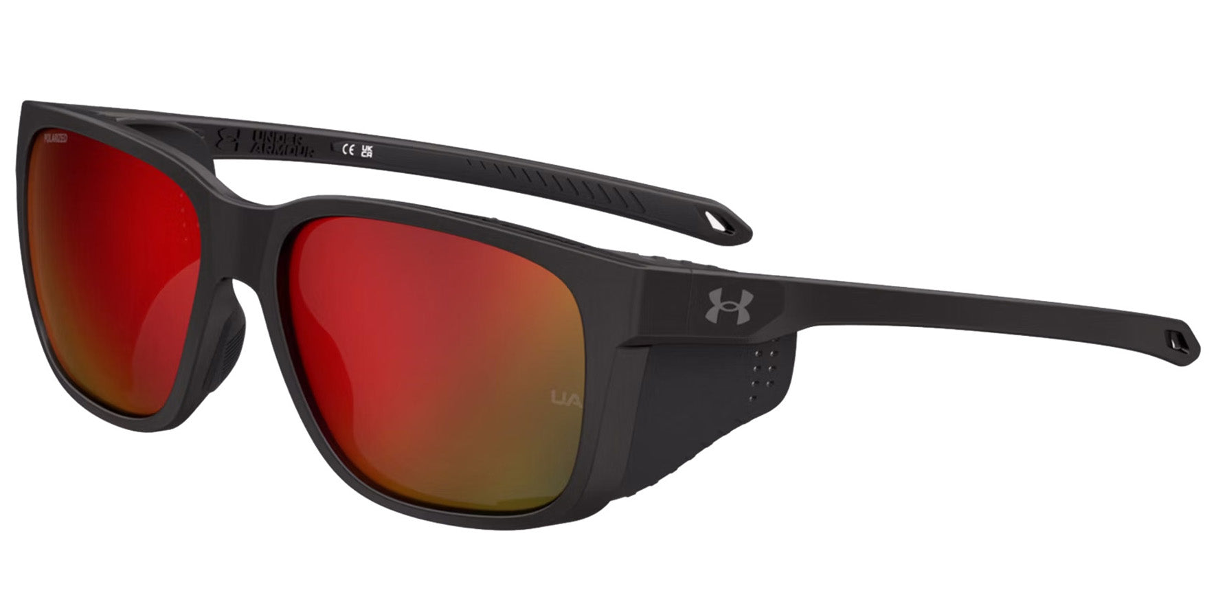 Under Armour Glacial Polarized Mt Metallic Black Square Sport w/ Side Shields - Eyedictive