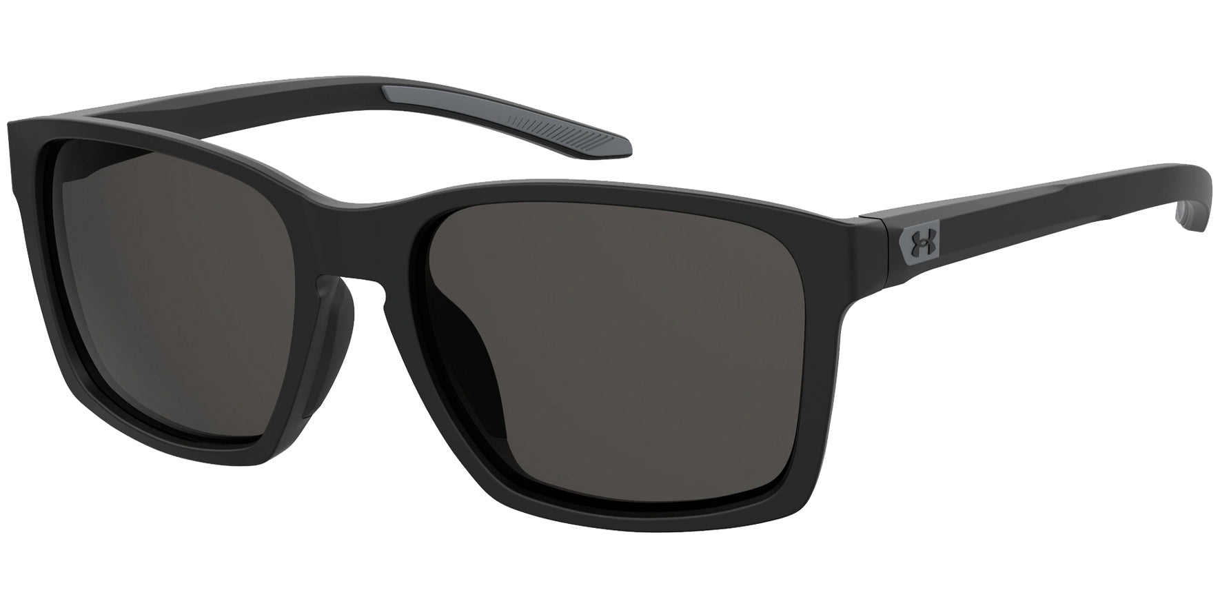 Under Armour Hustle Polarized Matte Black Oversize Square Sport - Eyedictive