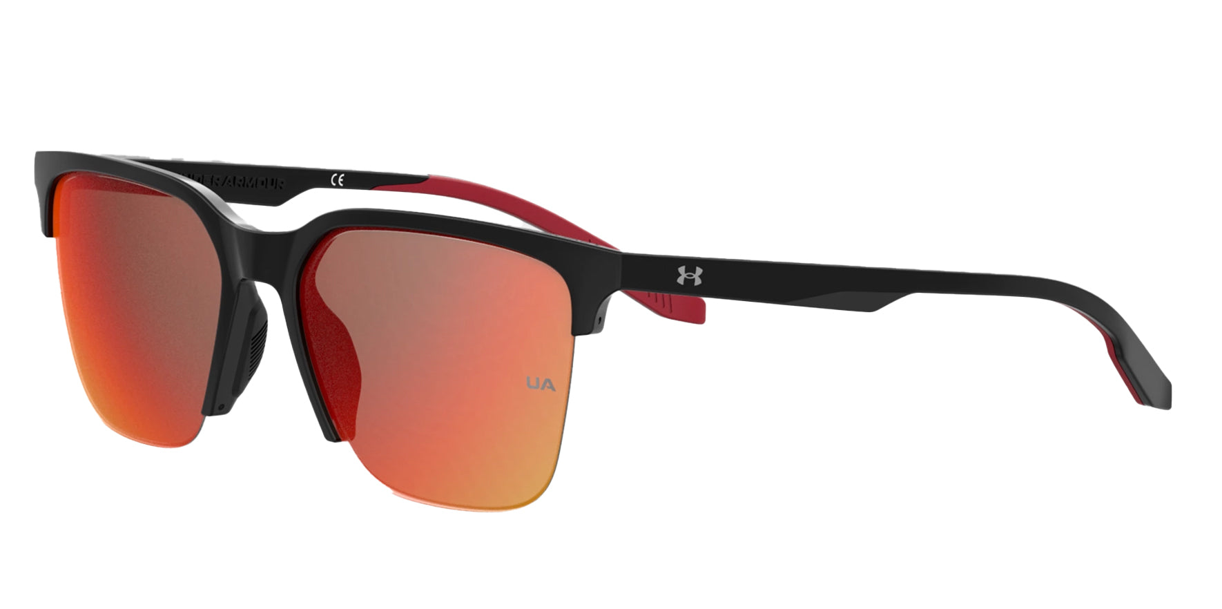 Under Armour Phenom Semi-Rimless Square w/ Mirrored Lenses