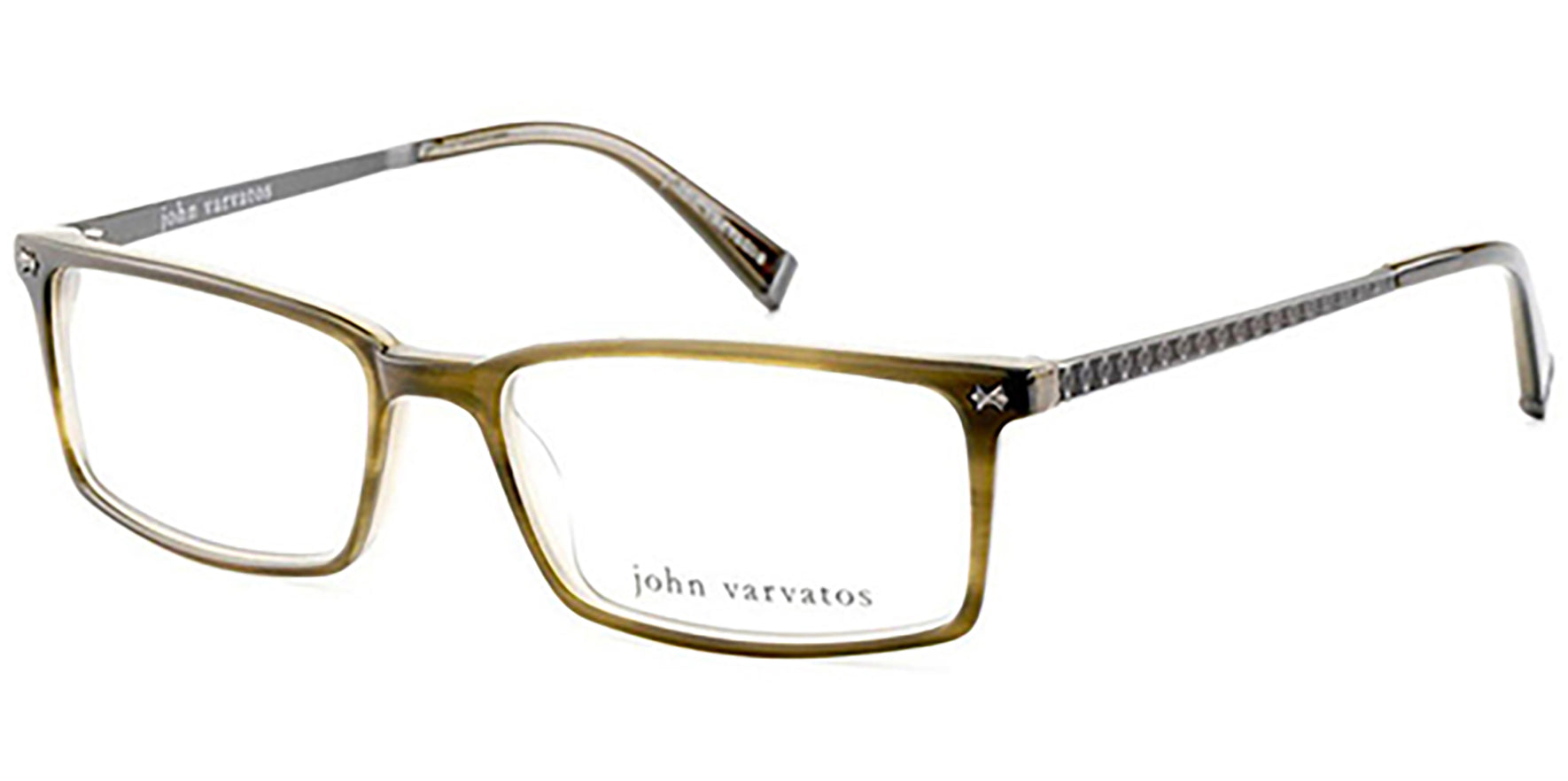 John Varvatos Olive Rectangle Eyeglass Frames - Eyedictive