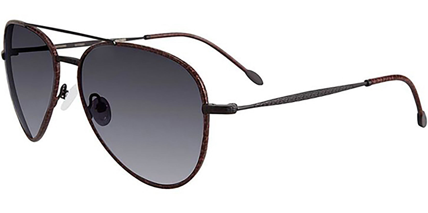 John Varvatos Leather-Wrapped Aviator w/ Gradient AR Lens - Eyedictive