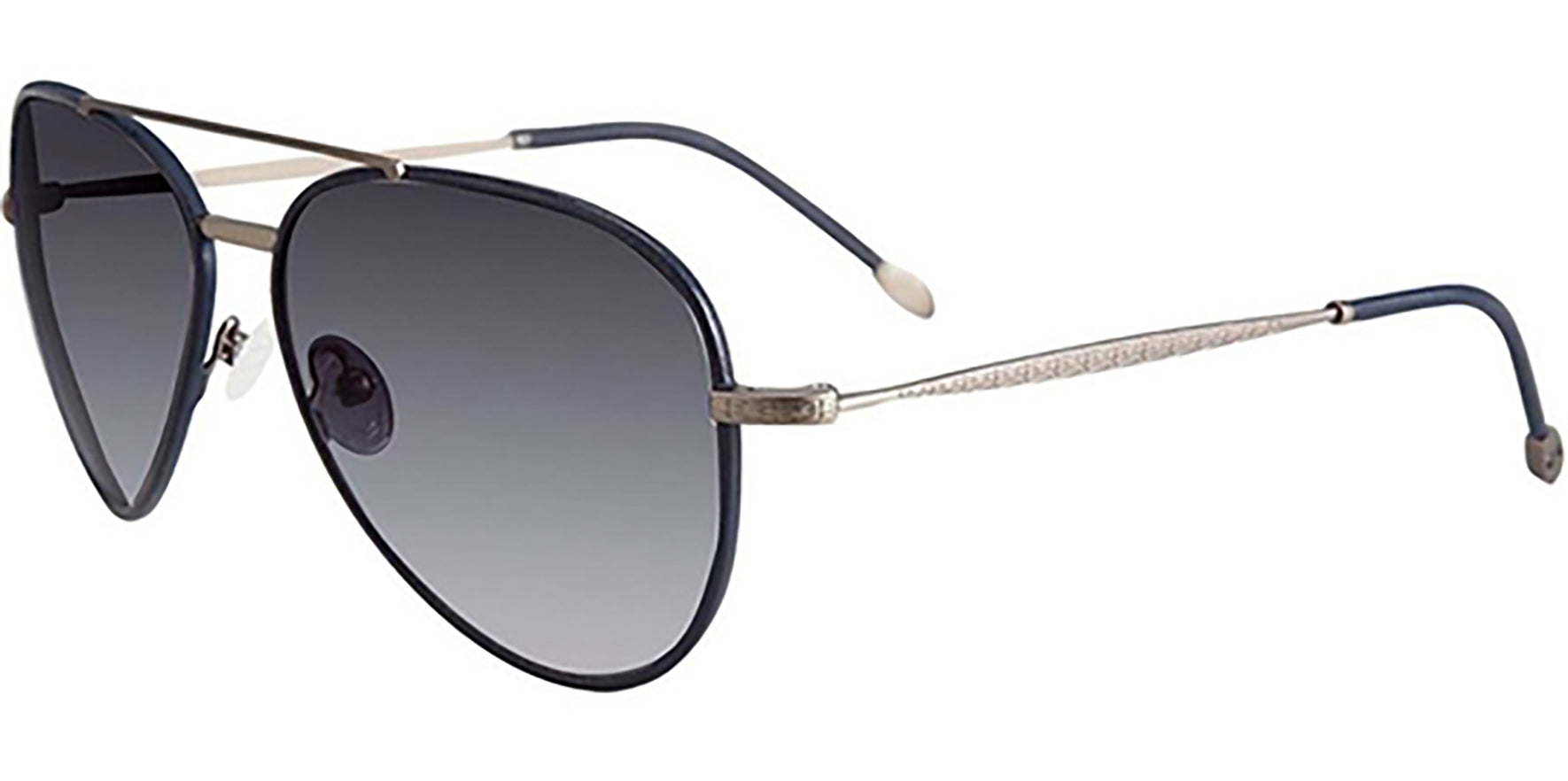 John Varvatos Leather-Wrapped Aviator w/ Gradient AR Lens - Eyedictive