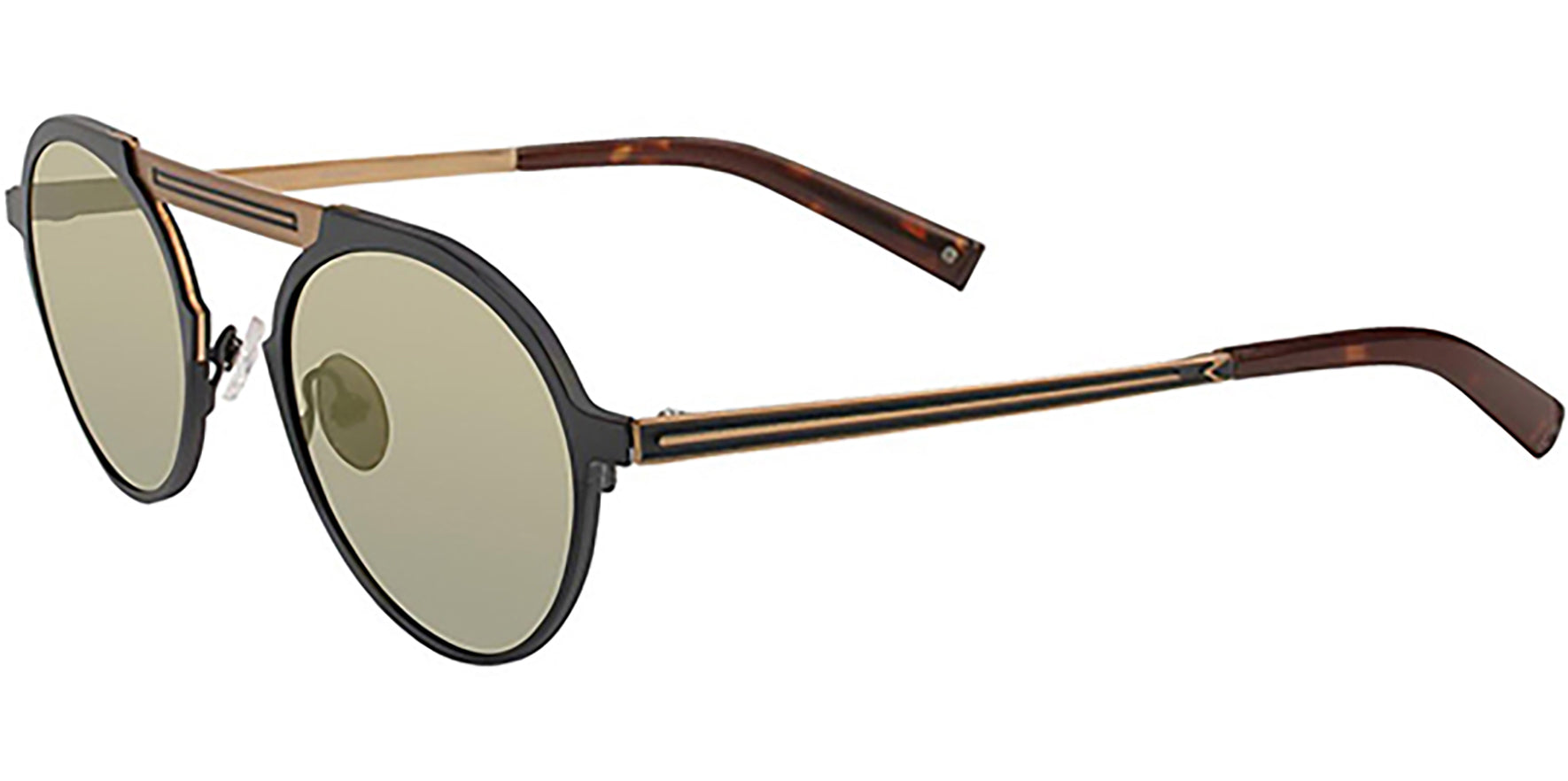 John Varvatos Cooper Matte Black/Gold Round - Eyedictive