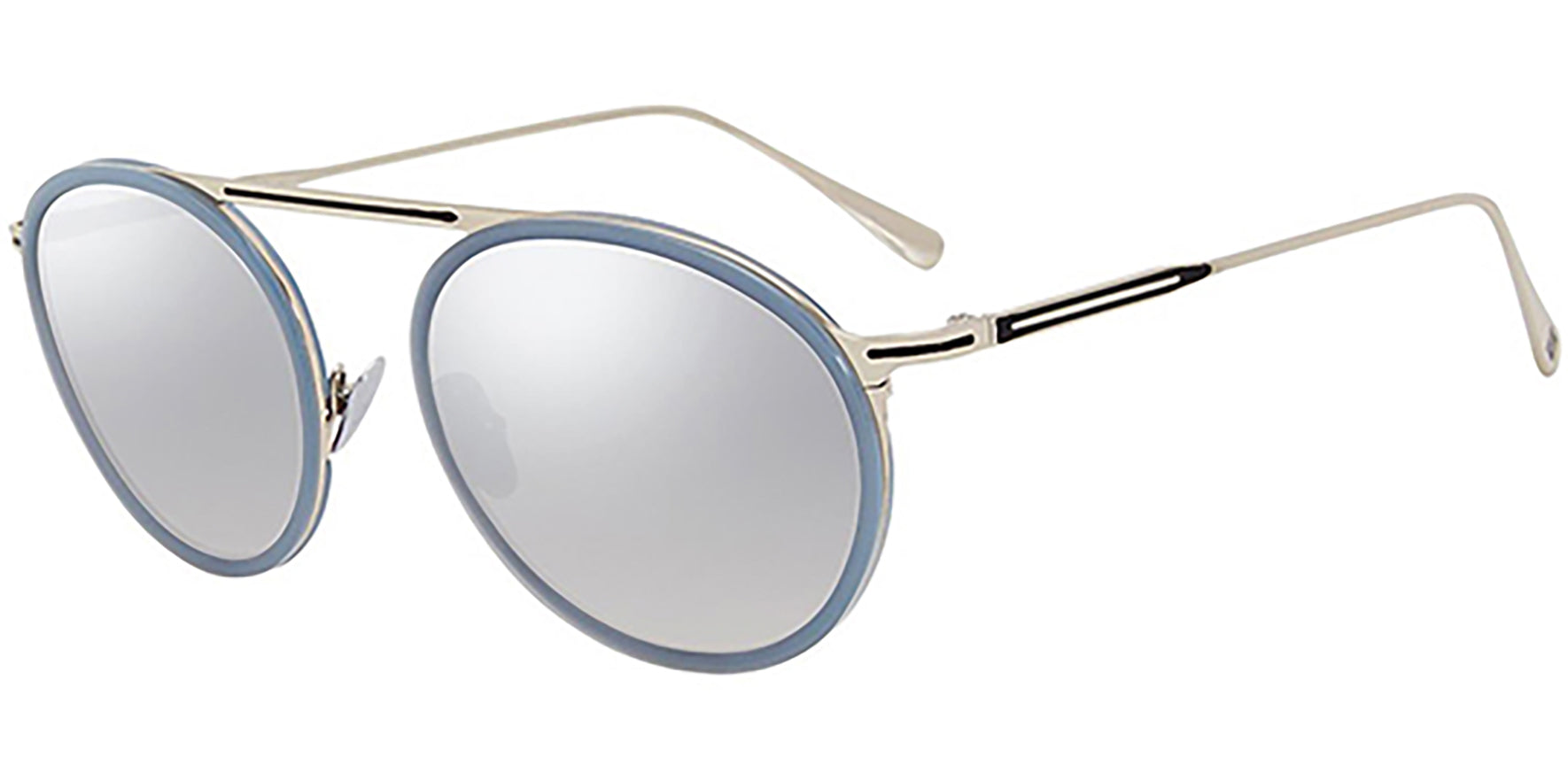 John Varvatos Roseland Storm/Silver Round w/ Flash Lens - Eyedictive