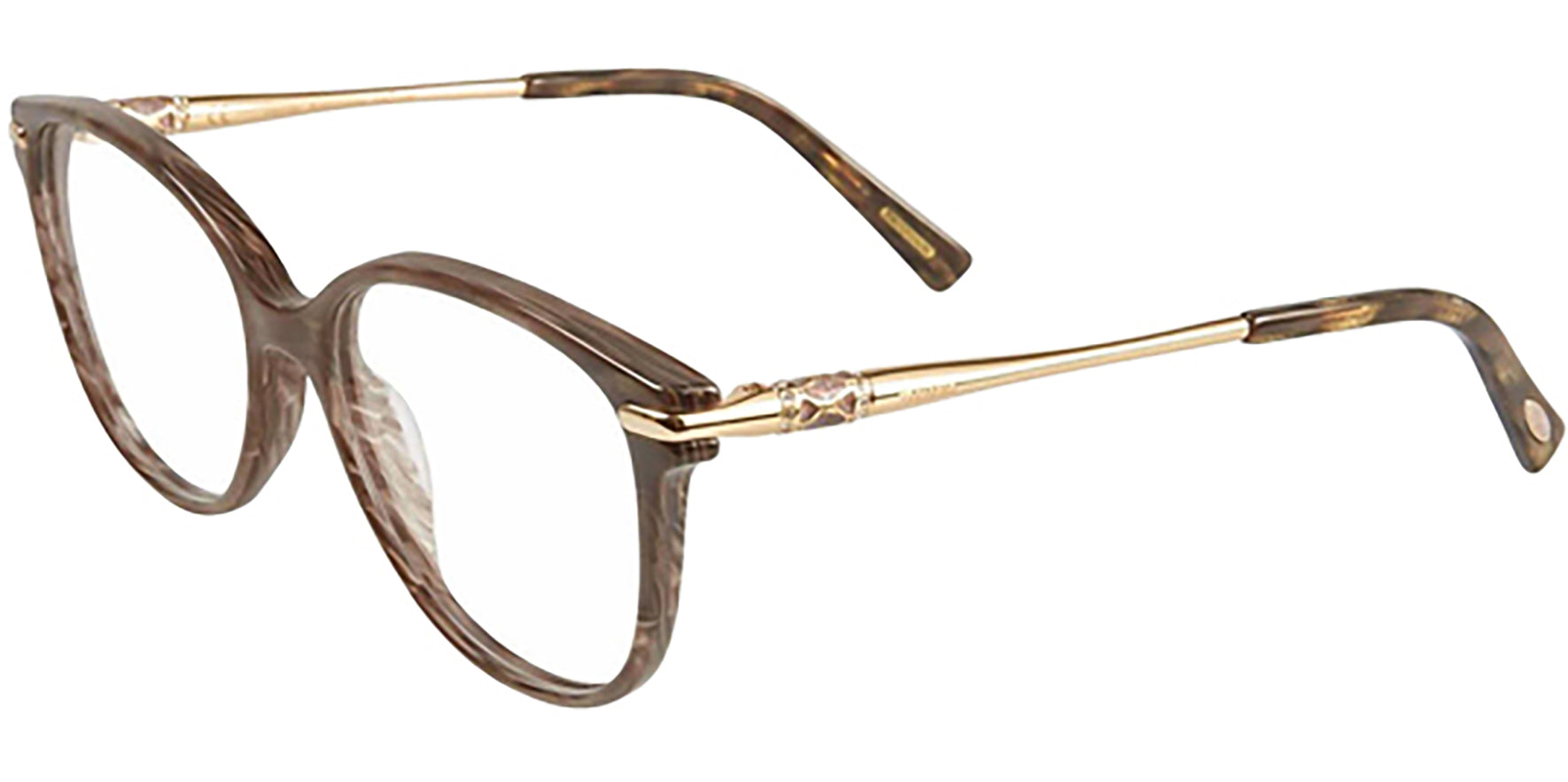 Chopard Brown/23K Gold Round Eyeglass Frames - Eyedictive