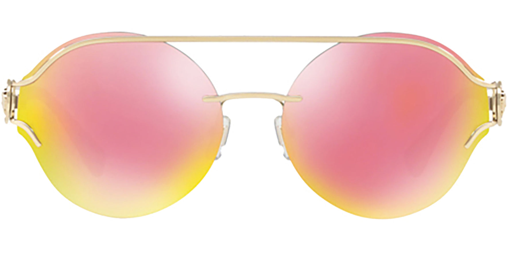 Versace  Pale Gold-Tone Modern Round Rimless - Eyedictive