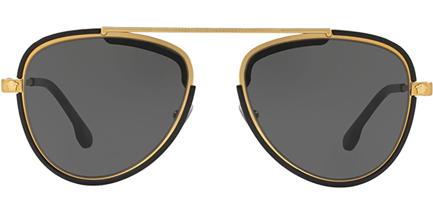 Versace Tribute Gold-Tone/Black Aviator - Eyedictive