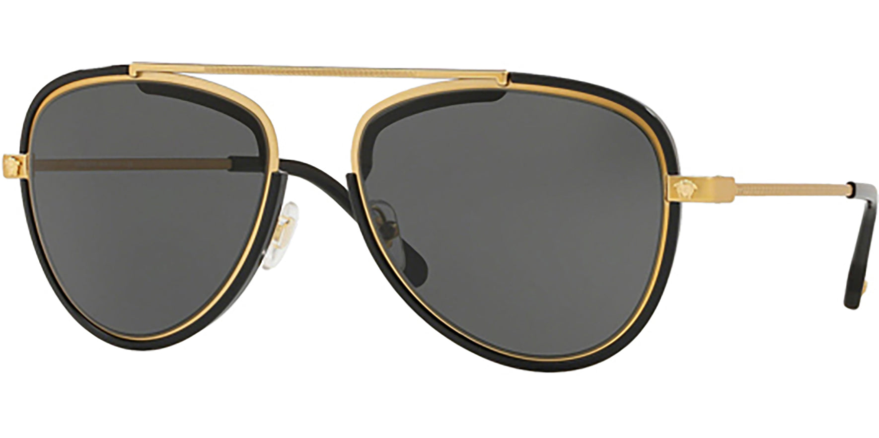 Versace Tribute Gold-Tone/Black Aviator - Eyedictive