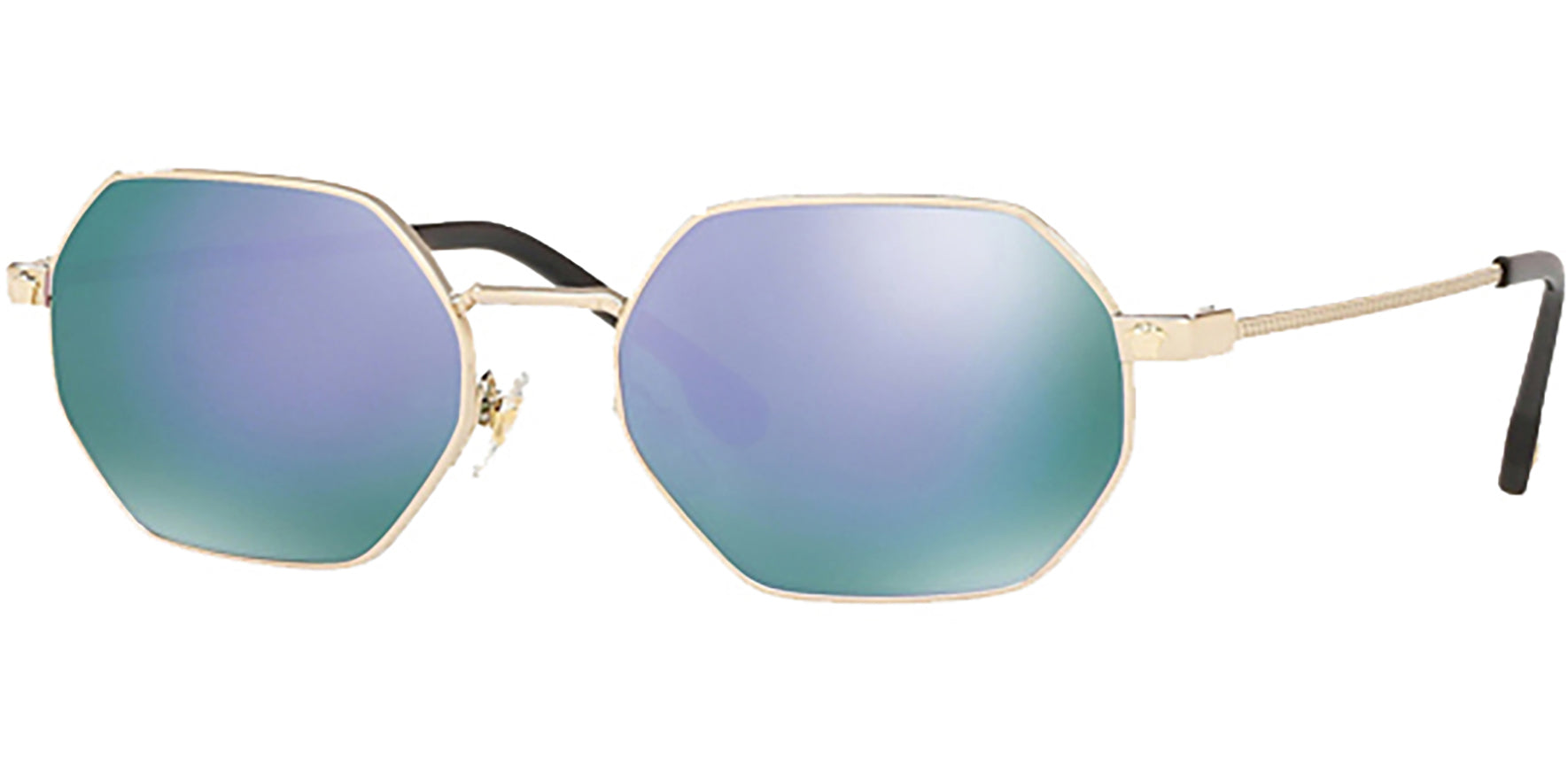 Versace Gold-Tone Octagonal w/ Mirror Lens - Eyedictive