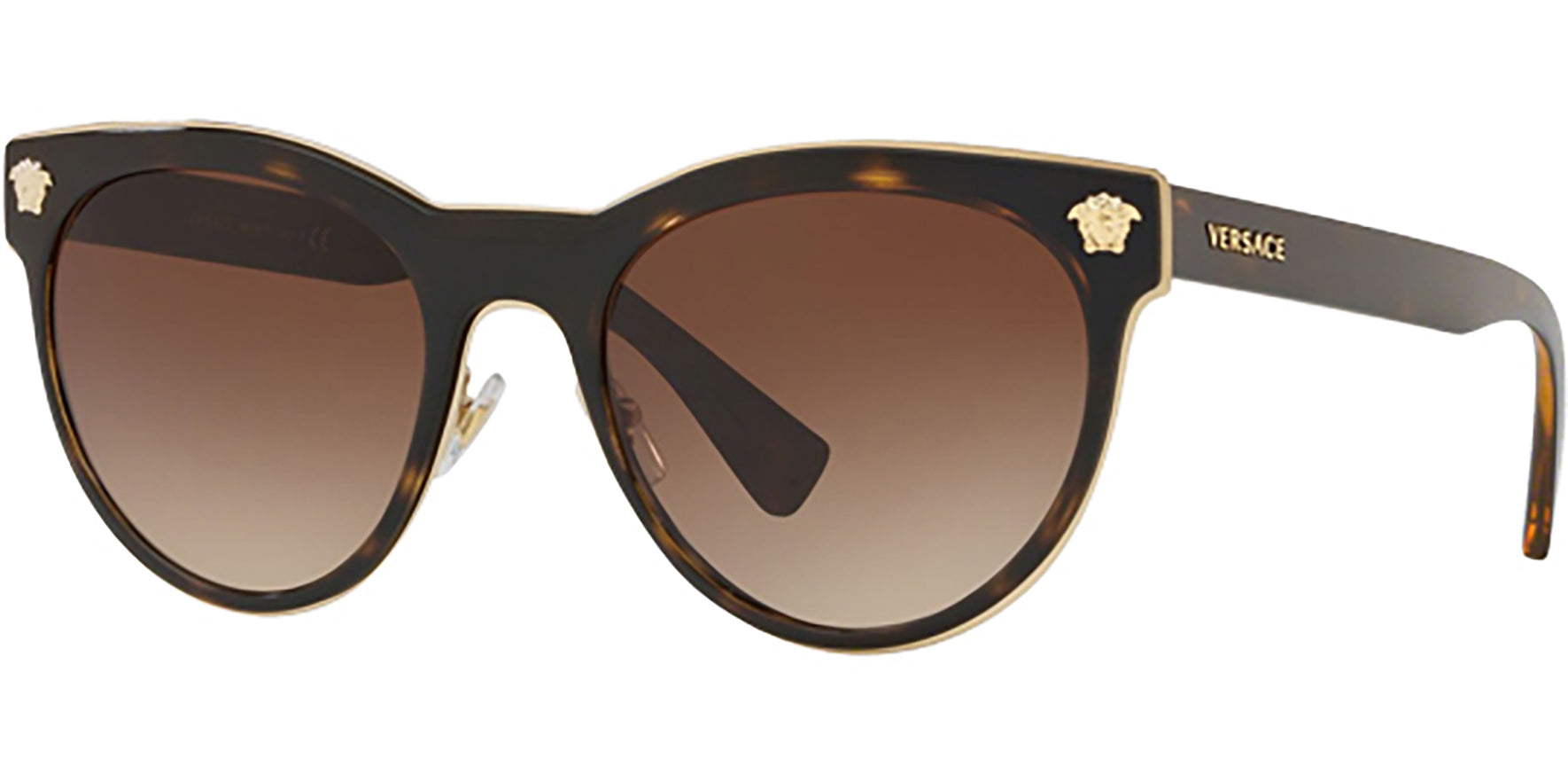 Versace Dark Havana Rounded Cat-Eye - Eyedictive