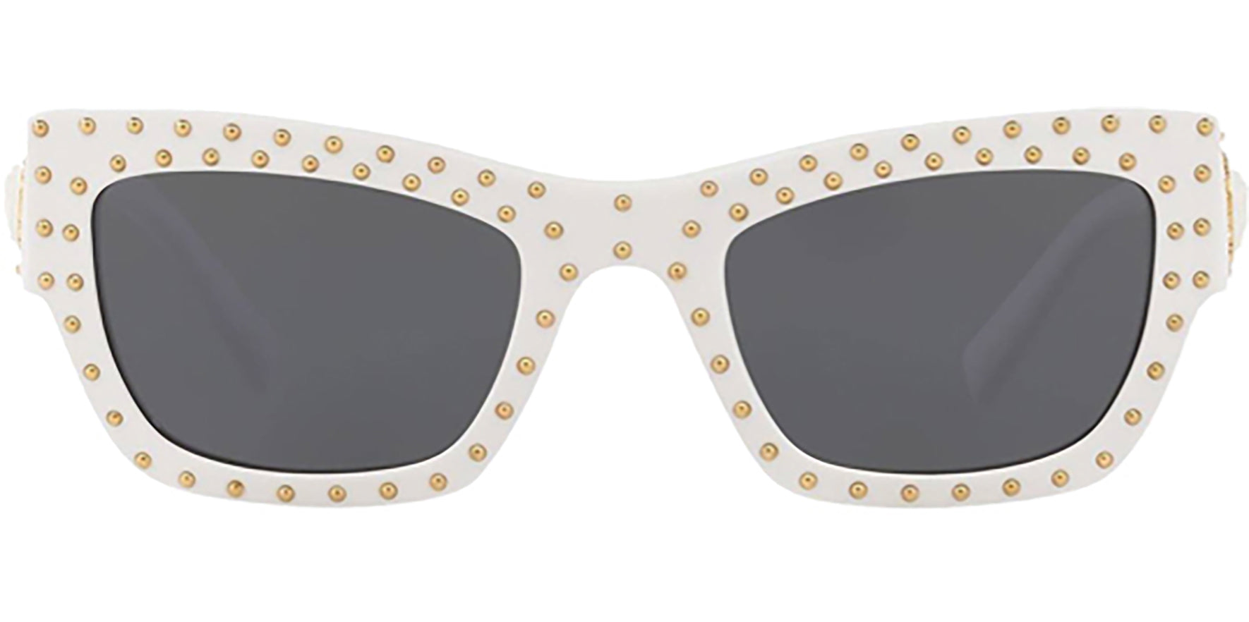 Versace Shiny White Medusa Ares Stud Square Cat-Eye