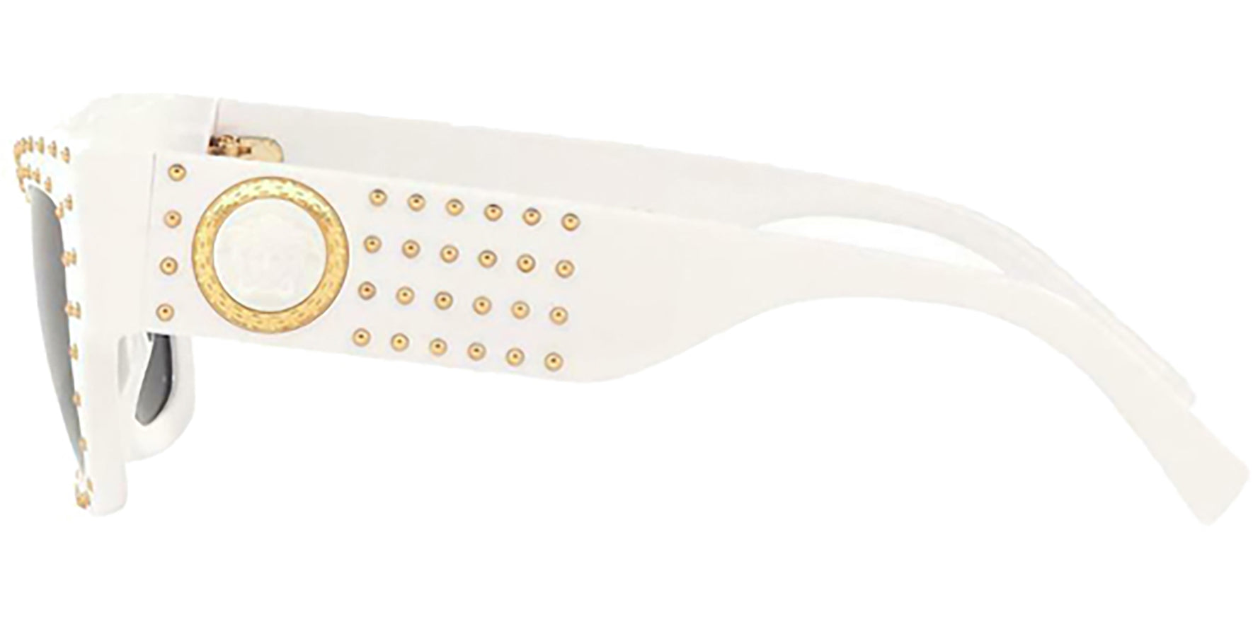 Versace Shiny White Medusa Ares Stud Square Cat-Eye