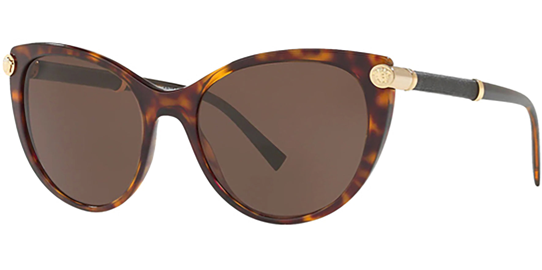 Versace Rounded Cat Eye w/ Leather Wrapped Temples