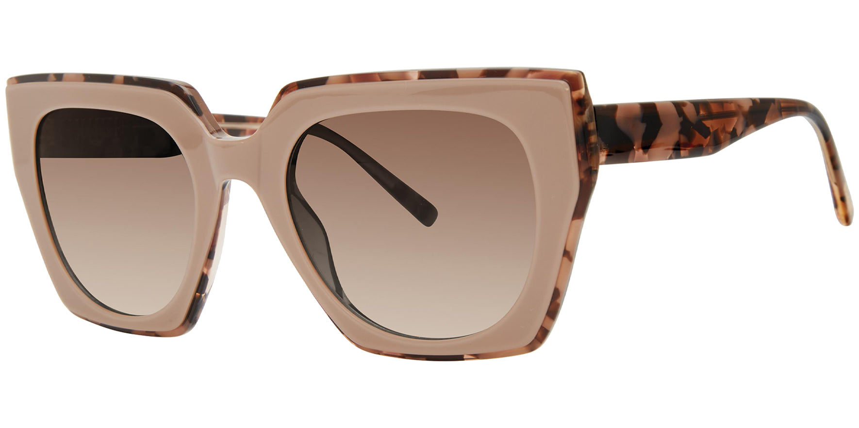 Vera Wang Beige/Tortoise Geometric Cat-Eye w/ Gradient Lens