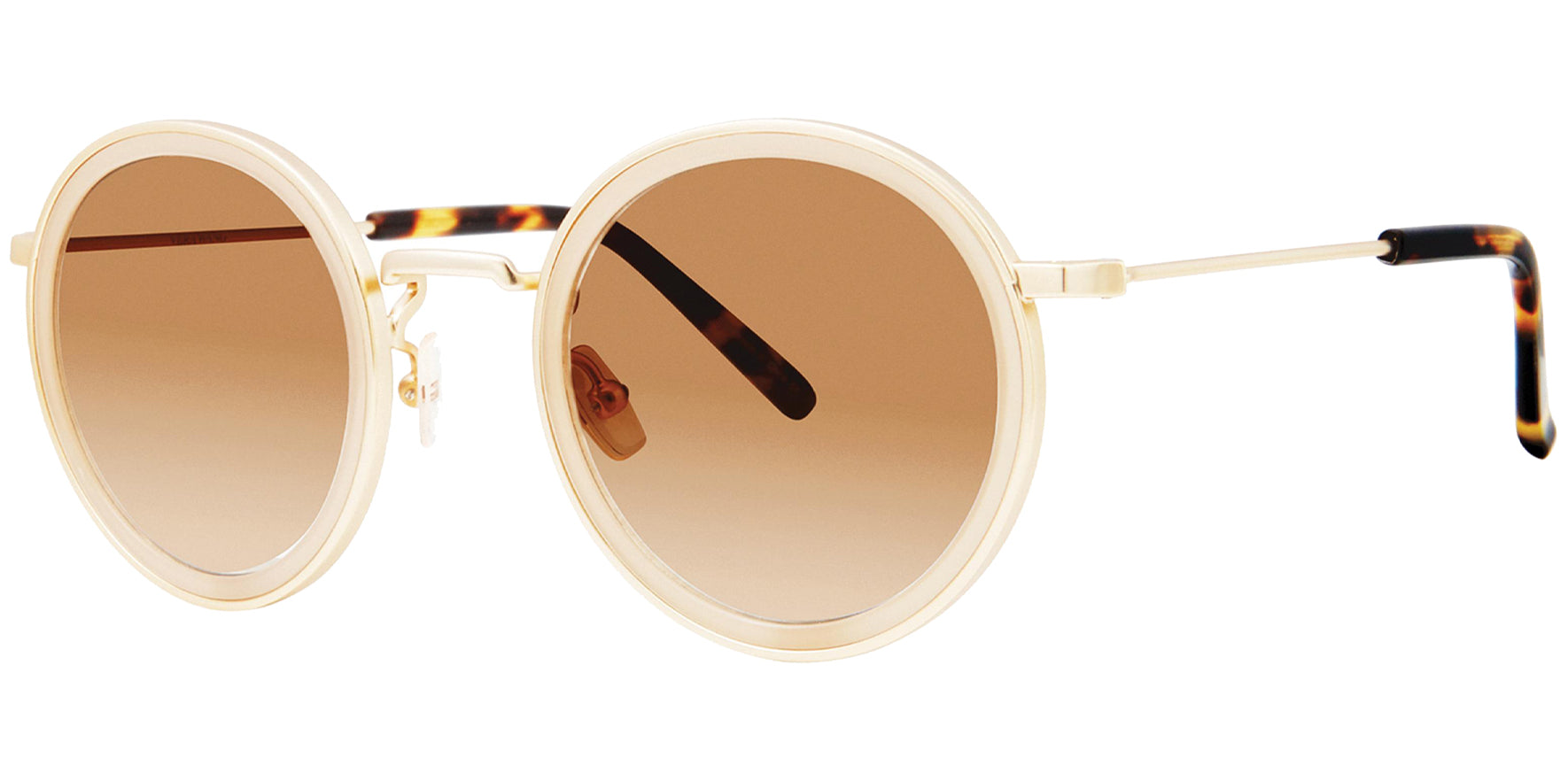 Vera Wang Matte Gold-Tone/Tortoise Round W/ Gradient Lens