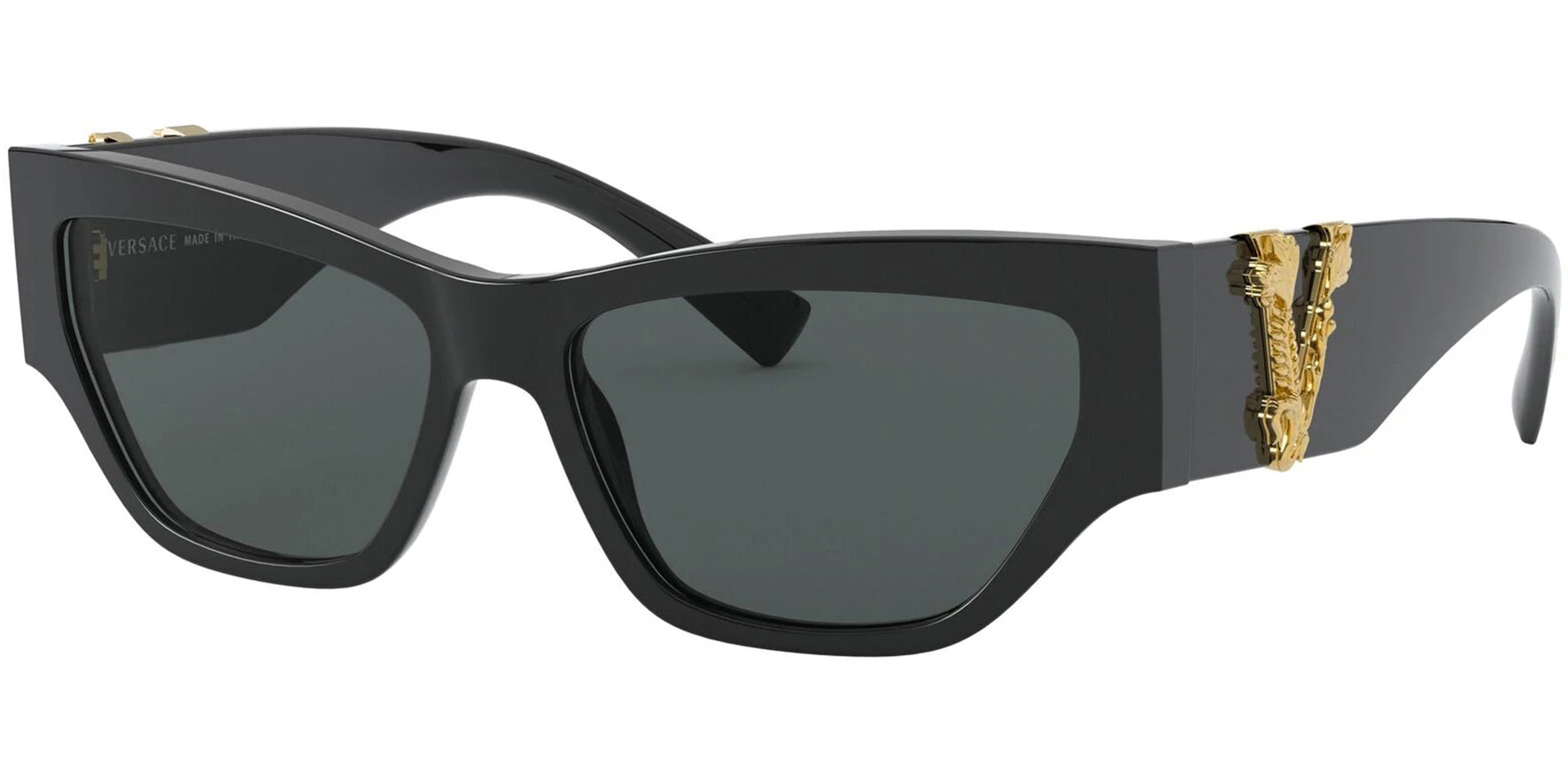 Versace Black Low Bridge/Alt Fit Rectangle Cat Eye - Eyedictive