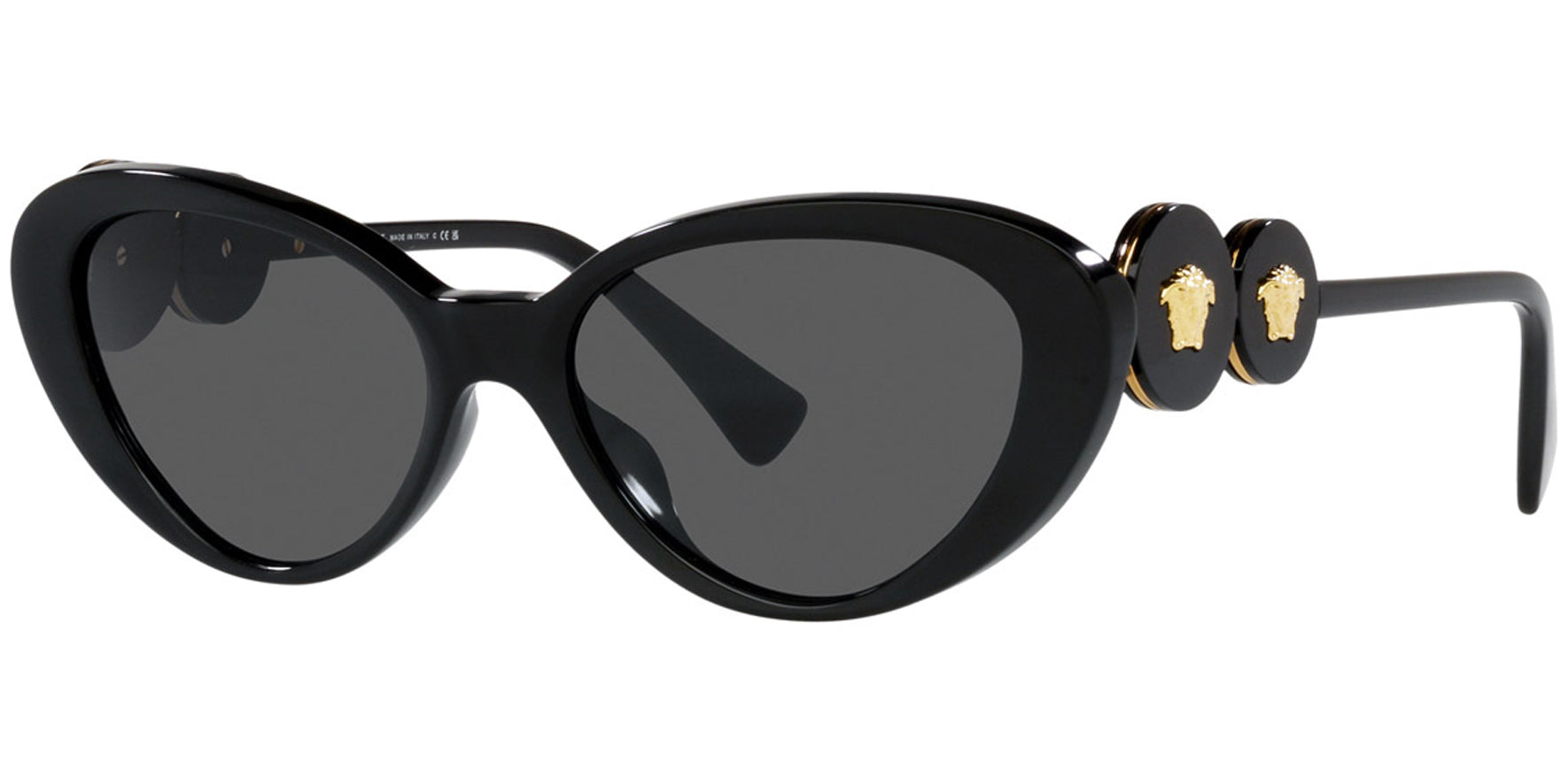 Versace Black Oval Cat Eye  w/ Medusa Detail - Eyedictive