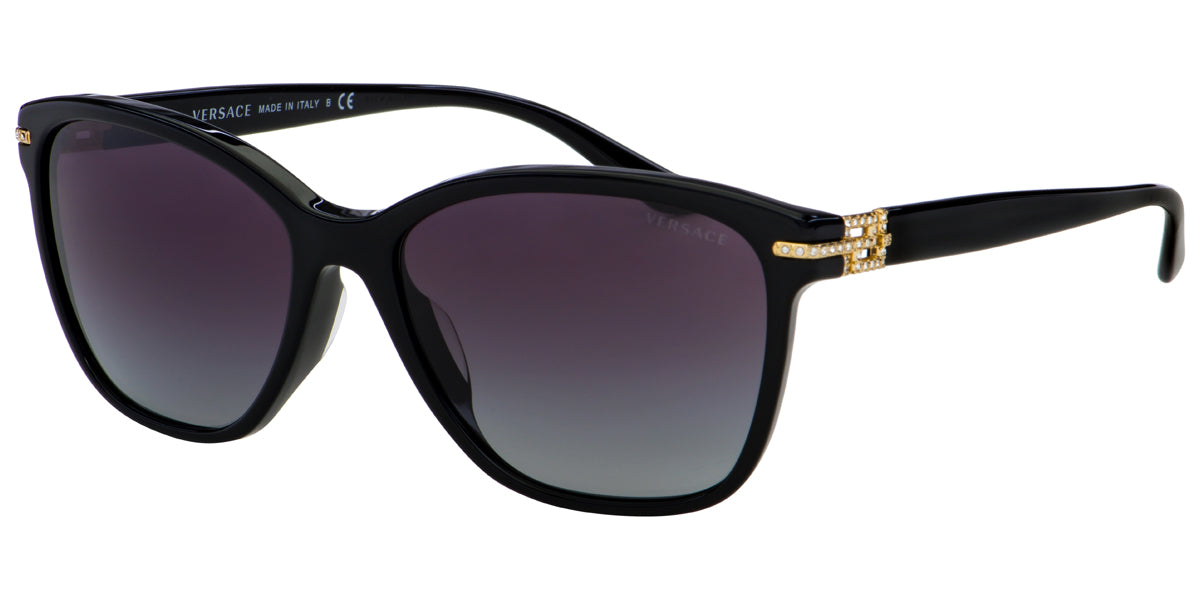 Versace Black Soft Square Sunglasses w/ Gradient Lens - Eyedictive