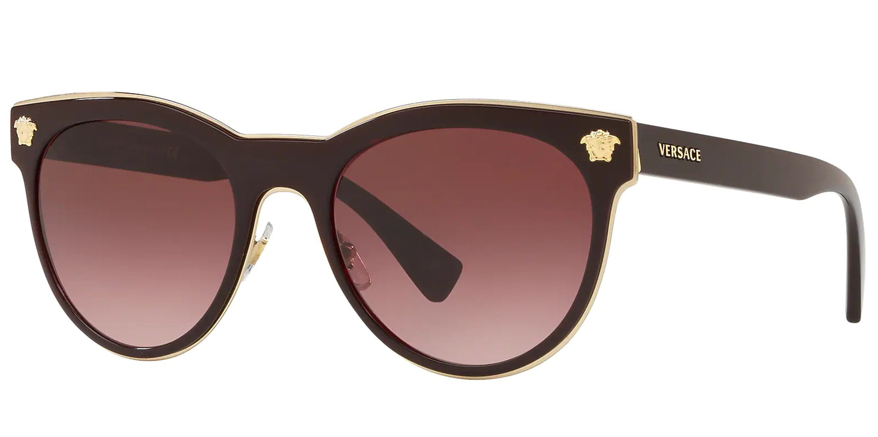 Versace Burgundy Rounded Cat Eye w/ Gradient Lens - Eyedictive