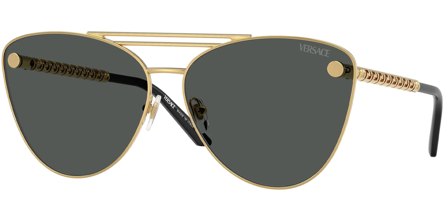 Versace Gold-Tone Tubular Greca Cat Eye - Eyedictive