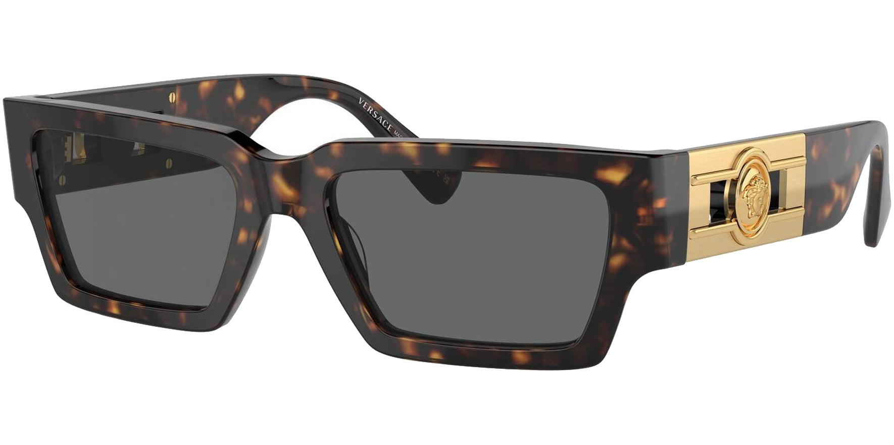 Versace Havana Rectangle w/ Medusa Plaques - Eyedictive