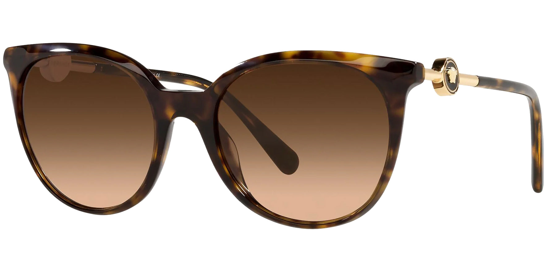 Versace Havana Round Cat Eye w/ Gradient Lens - Eyedictive