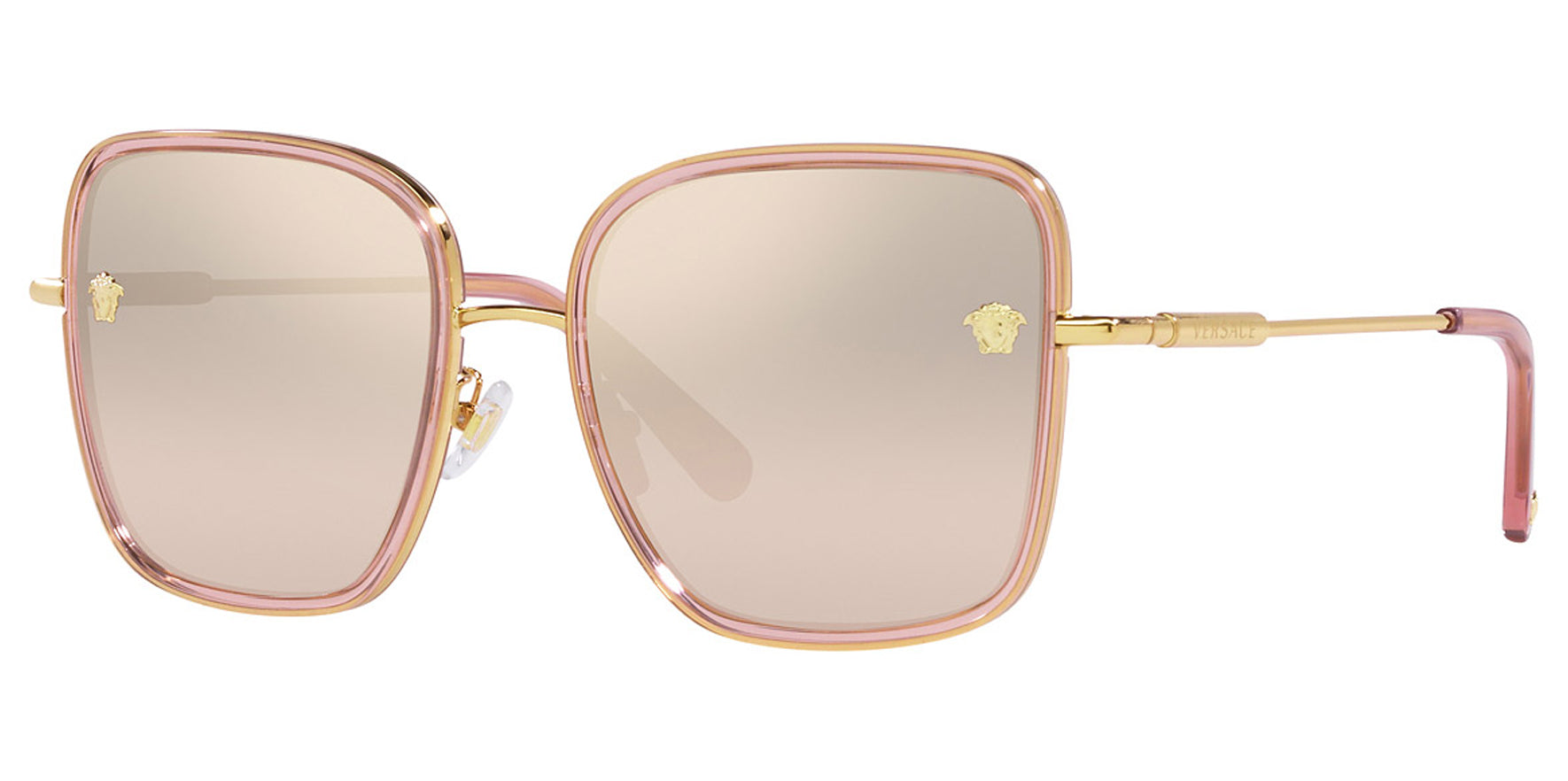Versace Transparent Pink/Gold-Tone Square w/ Gradient Lens - Eyedictive