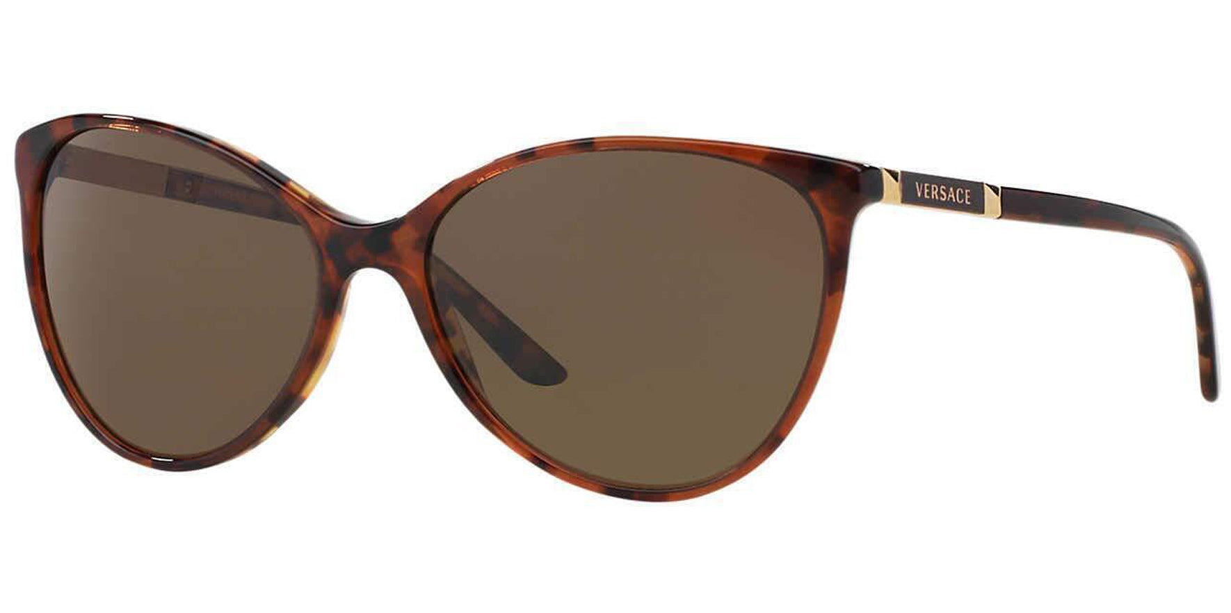 Versace Women's Amber Havana Round Cat Eye - Eyedictive