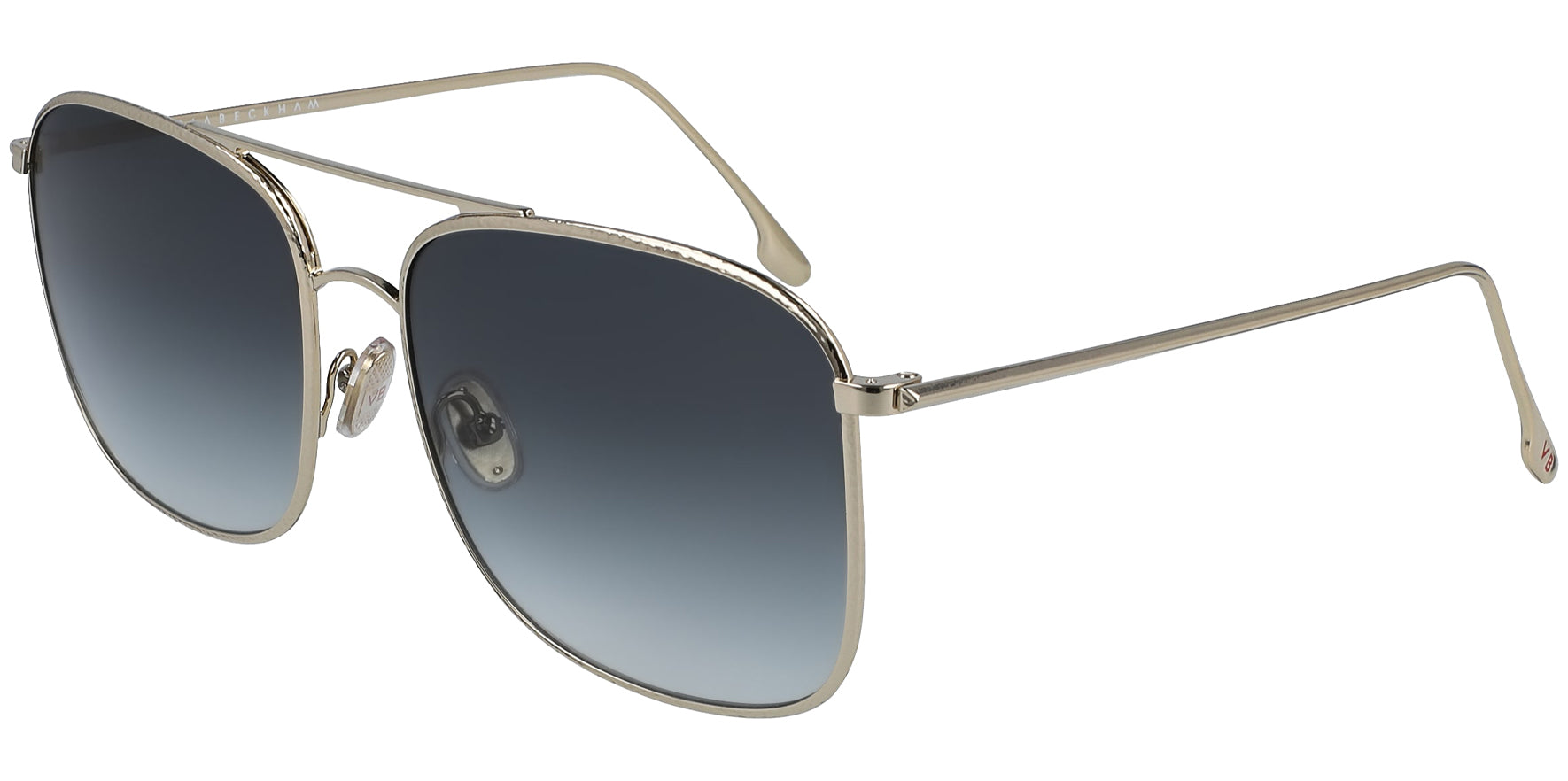 Victoria Beckham Gold-Tone Navigator w/ Gradient Lens - Eyedictive