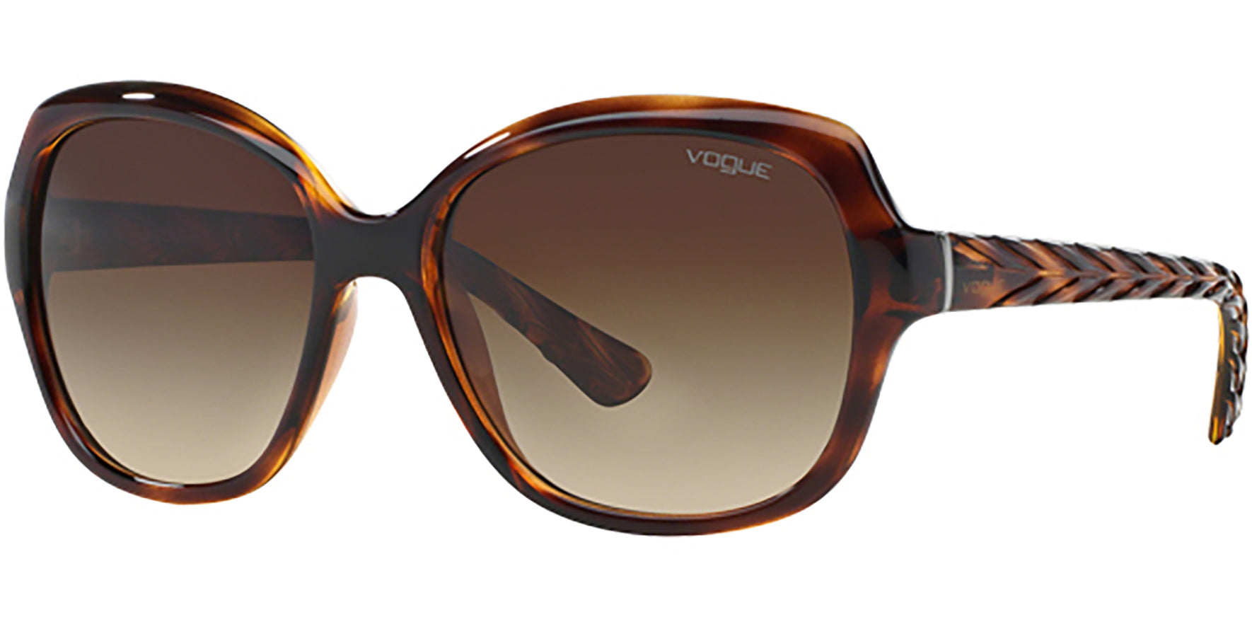 Vogue Striped Dark Havana Squared Butterfly - Eyedictive