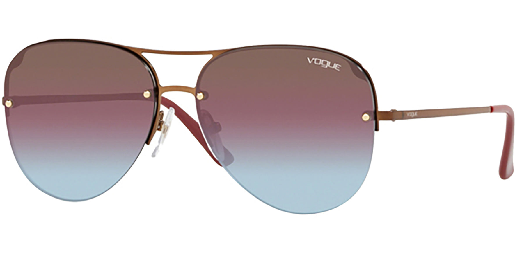 Vogue Metallic Beat Collection Semi-Rimless Aviator - Eyedictive