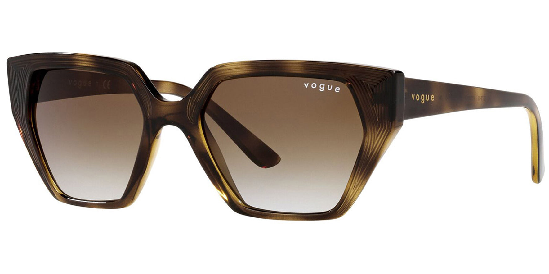 Vogue Dark Havana Geometric Trapezoidal